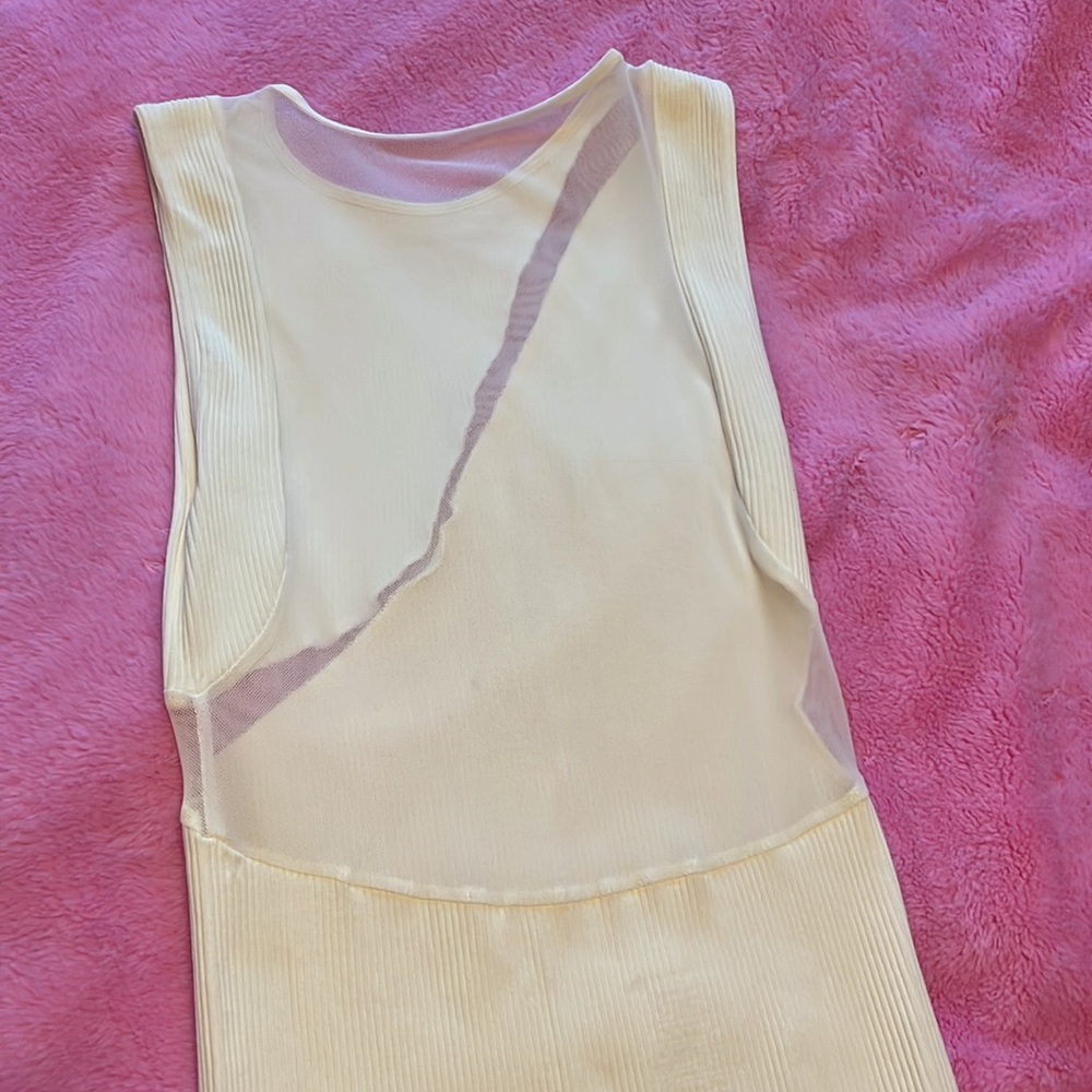 Free People Crème Mesh Panel Body Con Dress - Picture 5 of 7